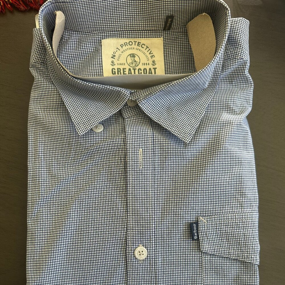 Greatcoat by Barbour, men's button-down shirt, cotton, size L